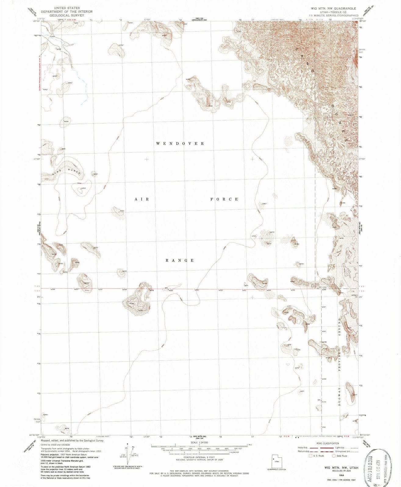 1954 Wig MTN, UT - Utah - USGS Topographic Map