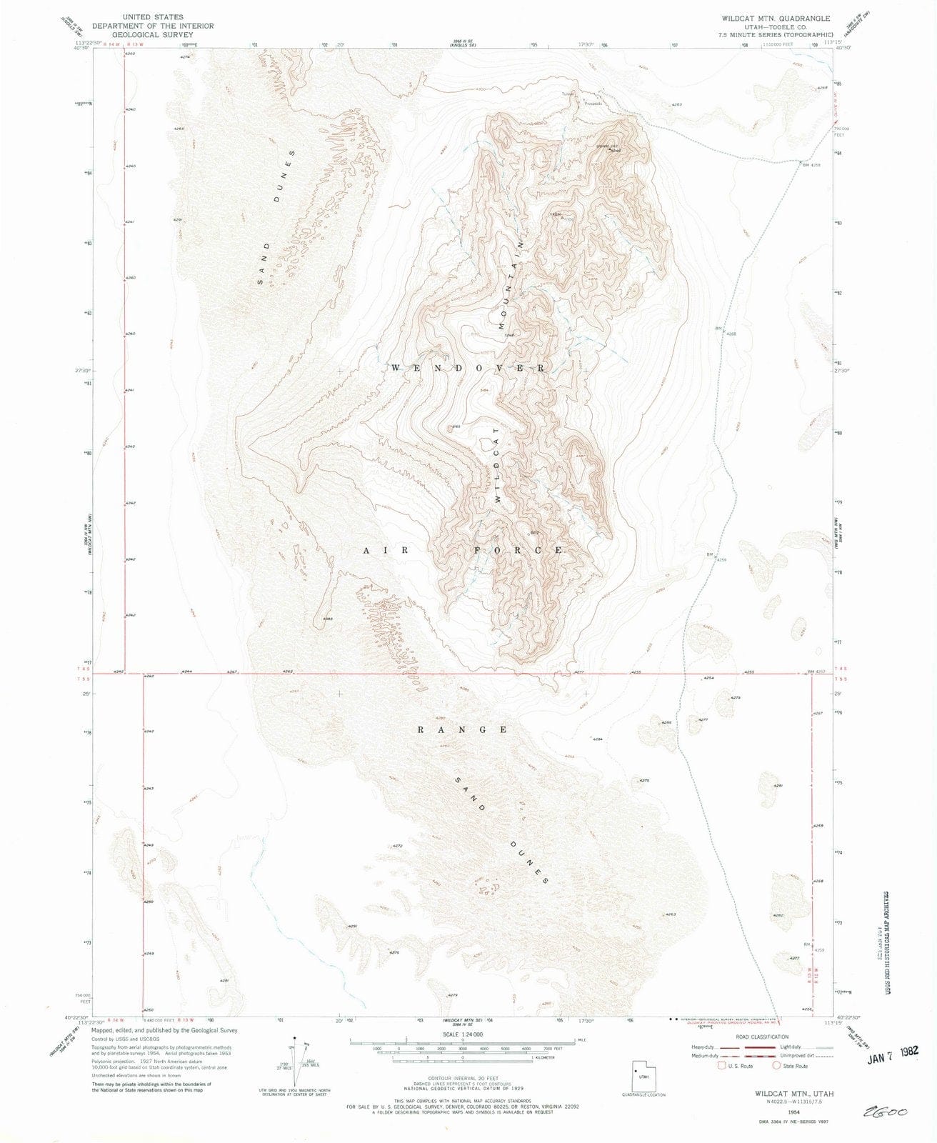 1954 Wildcat MTN, UT - Utah - USGS Topographic Map v2
