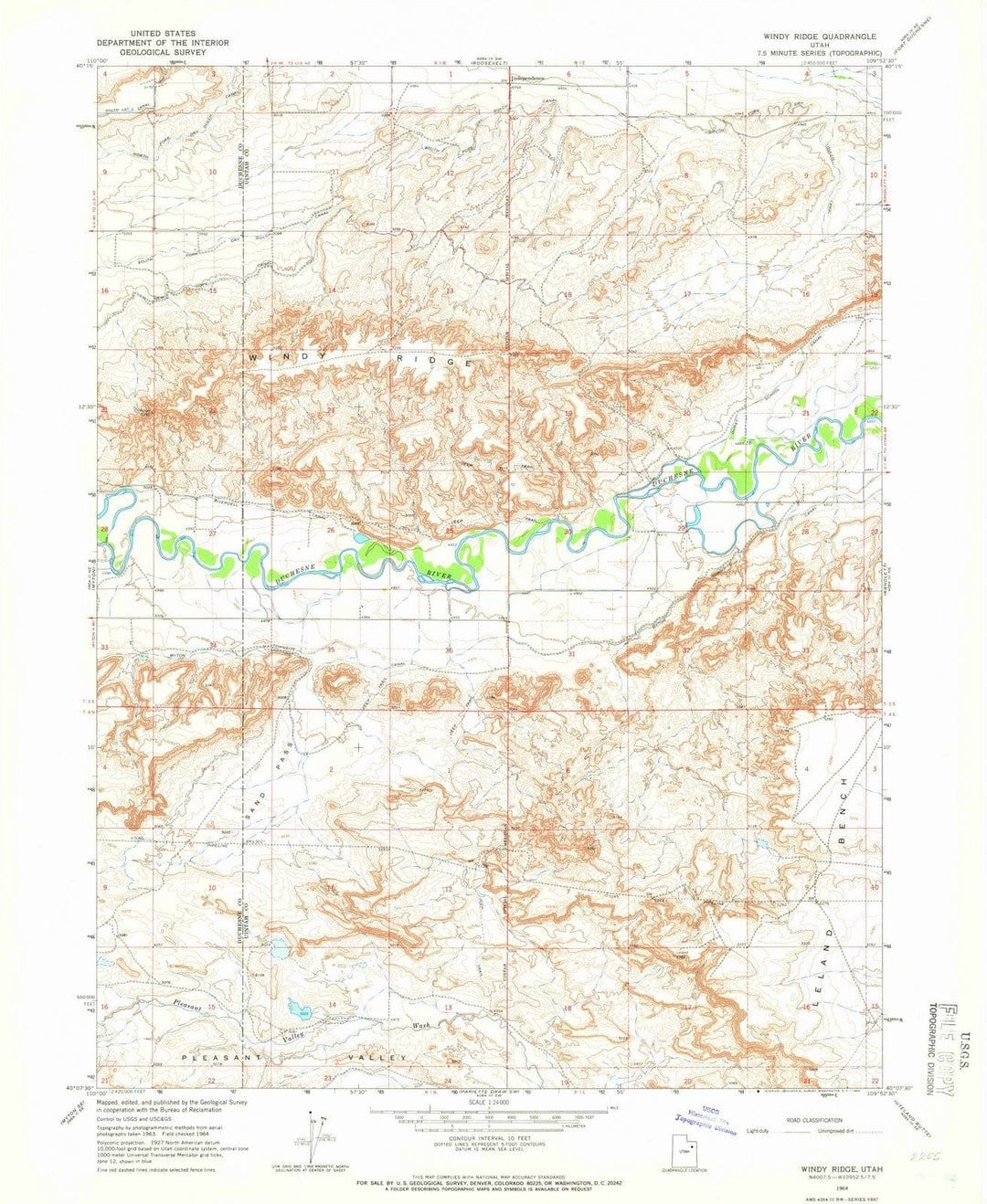 1964 Windy Ridge, UT - Utah - USGS Topographic Map