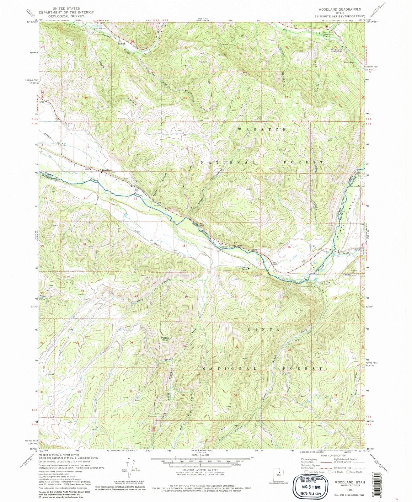 1972 Woodland, UT - Utah - USGS Topographic Map