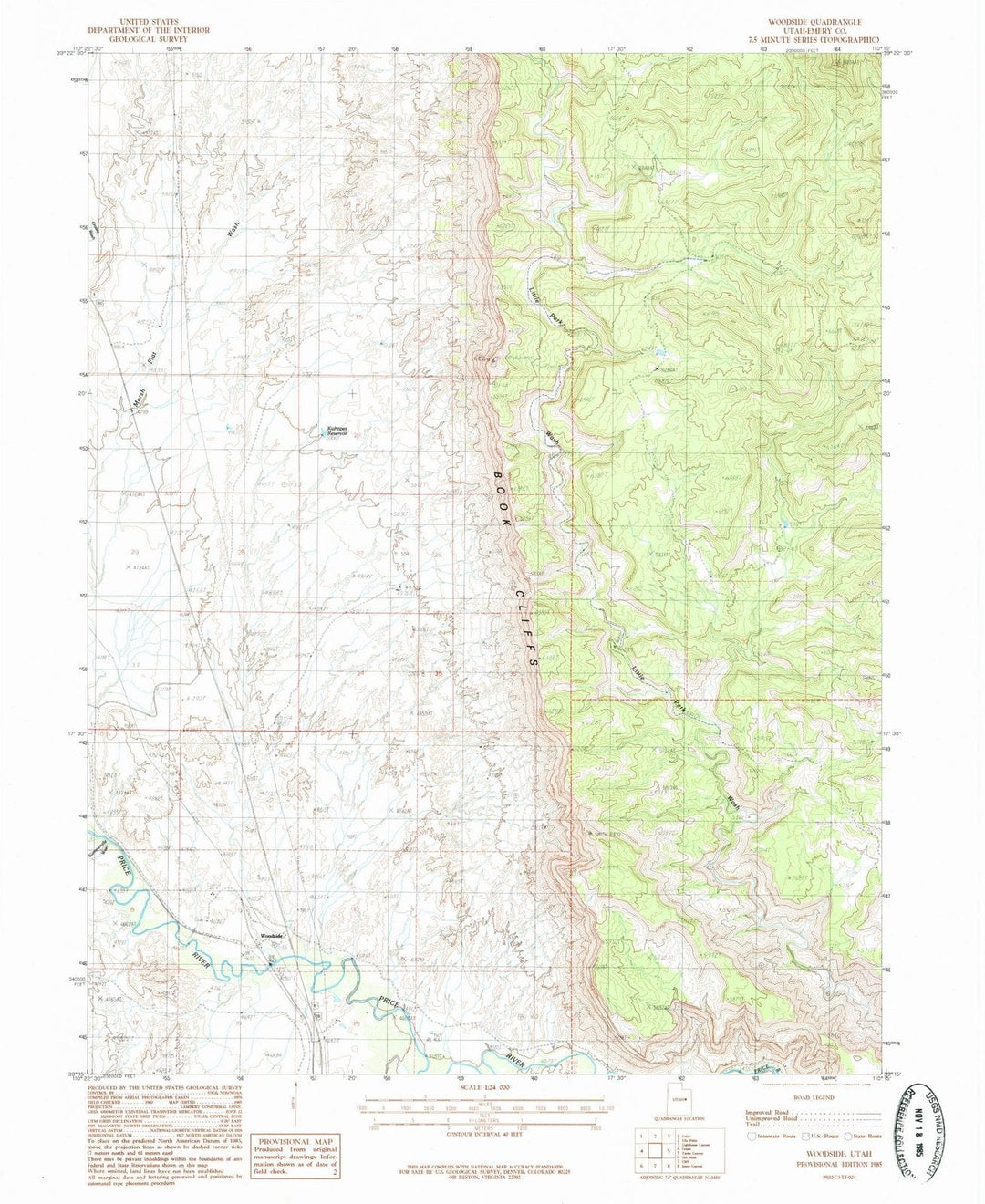 1985 Woodside, UT - Utah - USGS Topographic Map