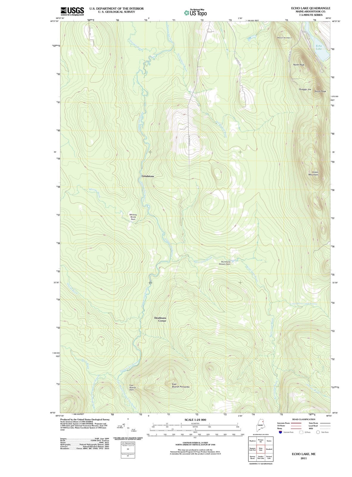 2011 Echo Lake, ME - Maine - USGS Topographic Map