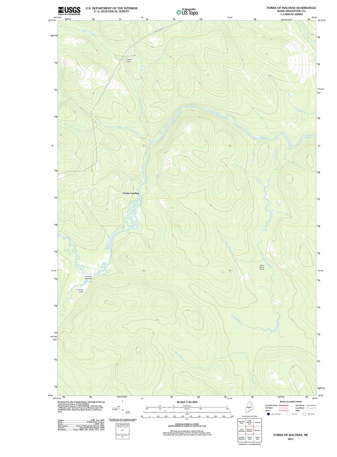 2011 Forks of Machias, ME - Maine - USGS Topographic Map