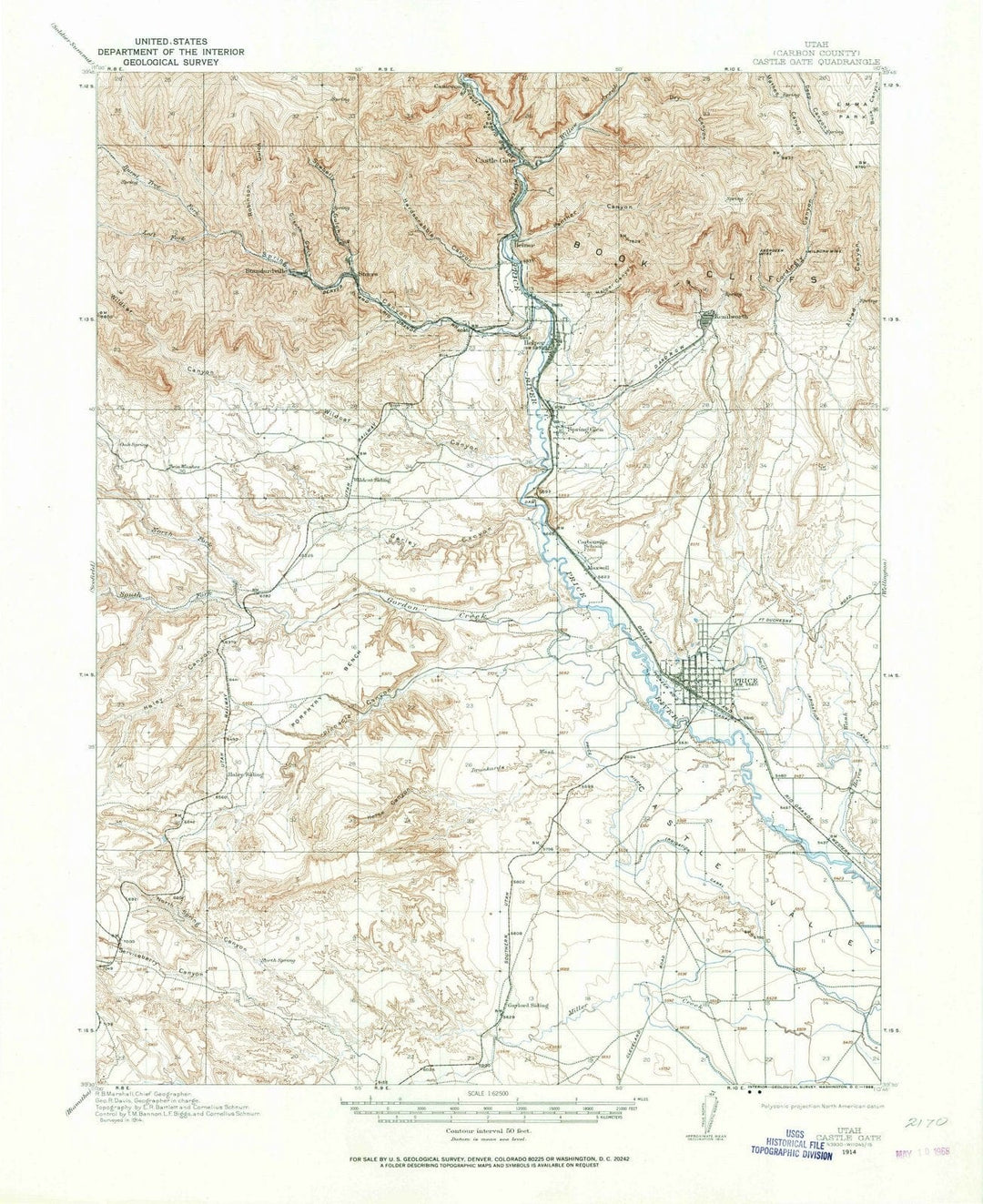 1914 Castle Gate, UT - Utah - USGS Topographic Map