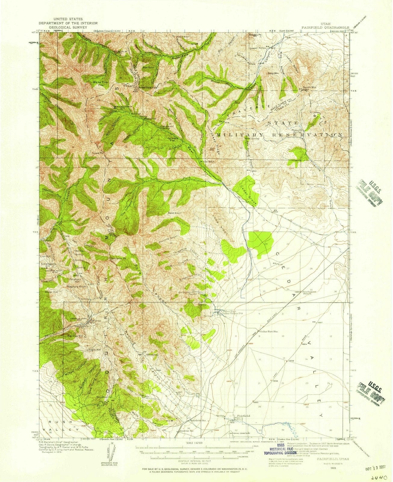 1915 Fairfield, UT - Utah - USGS Topographic Map