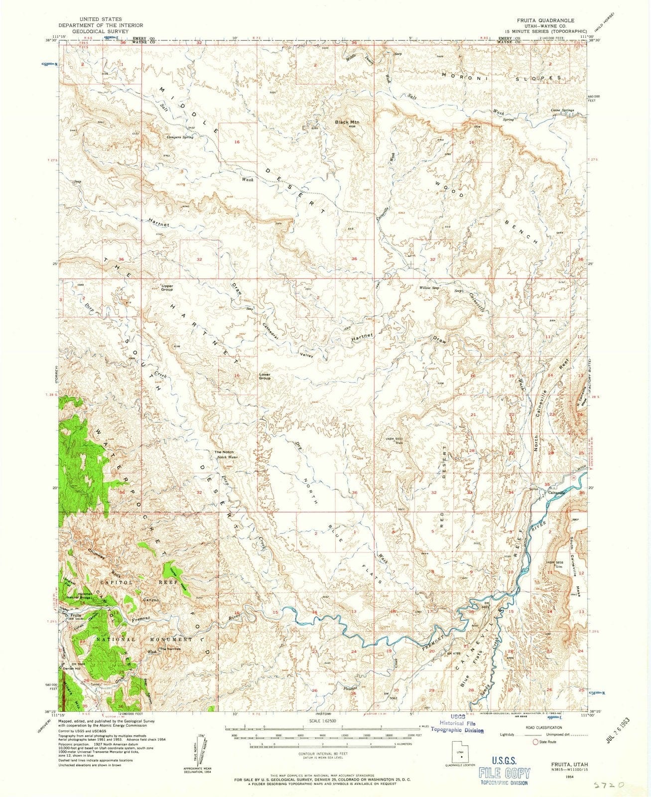 1954 Fruita, UT - Utah - USGS Topographic Map