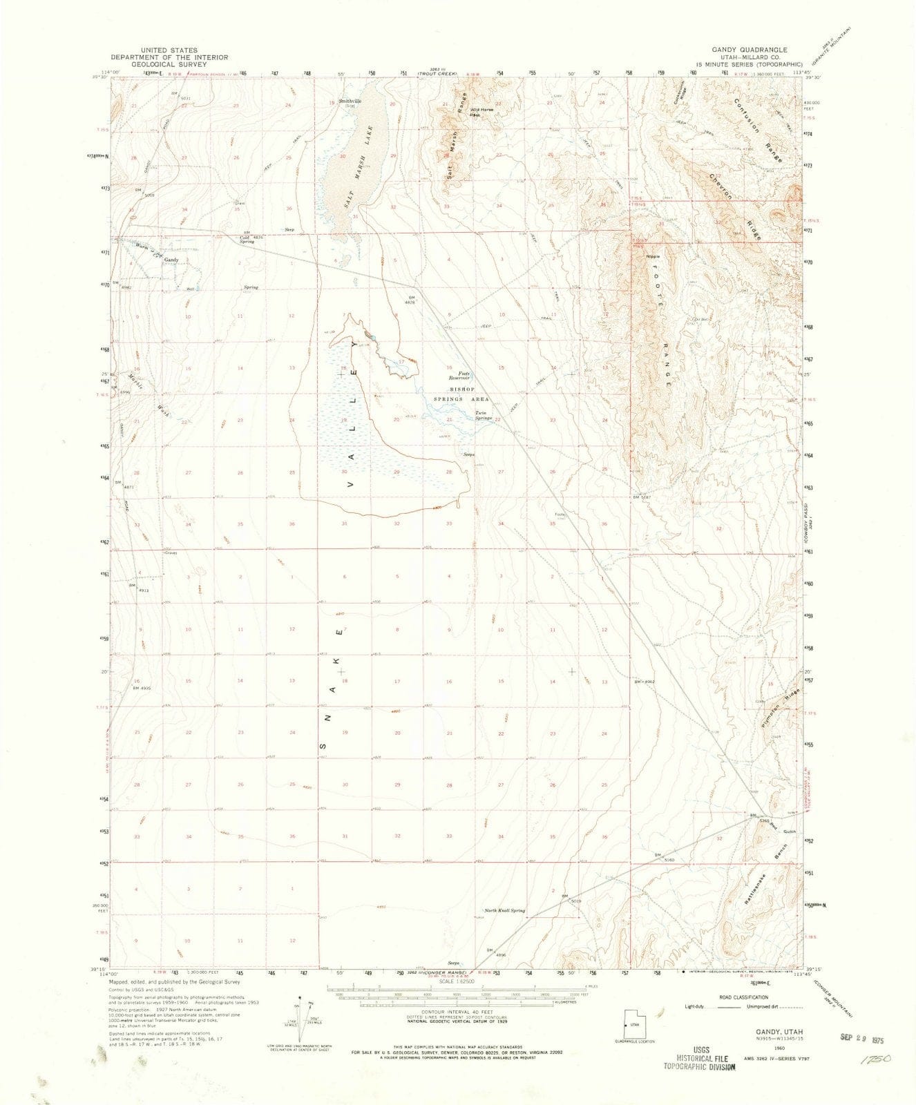 1960 Gandy, UT - Utah - USGS Topographic Map