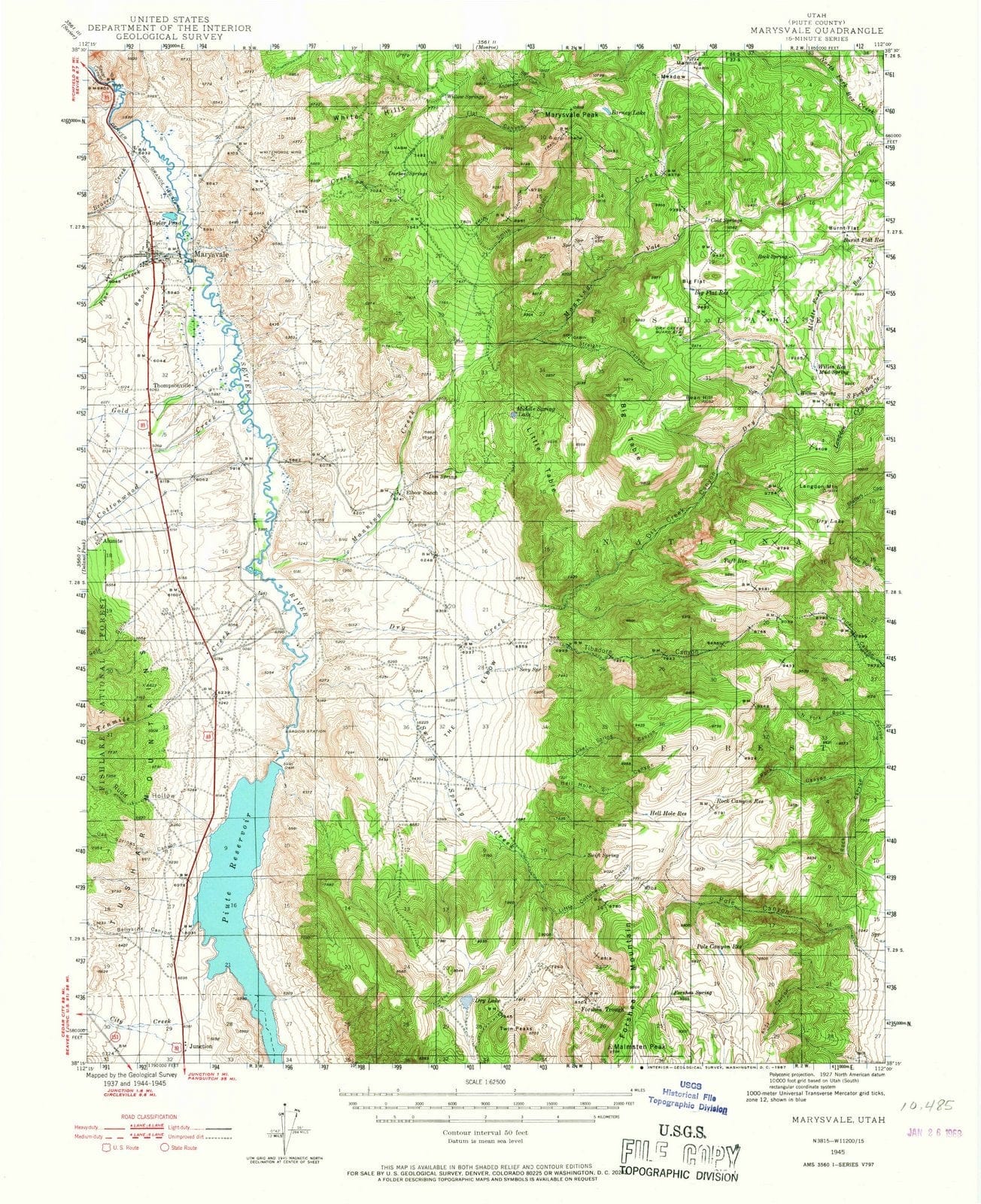 1945 Marysvale, UT - Utah - USGS Topographic Map