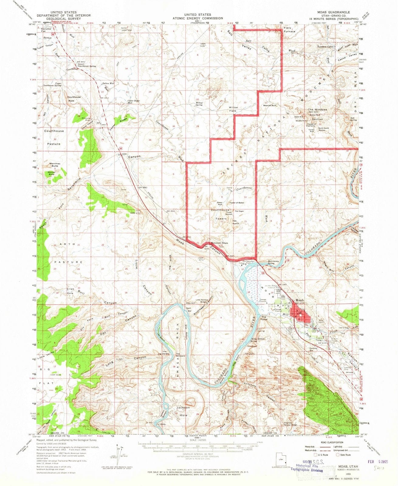 1959 Moab, UT - Utah - USGS Topographic Map