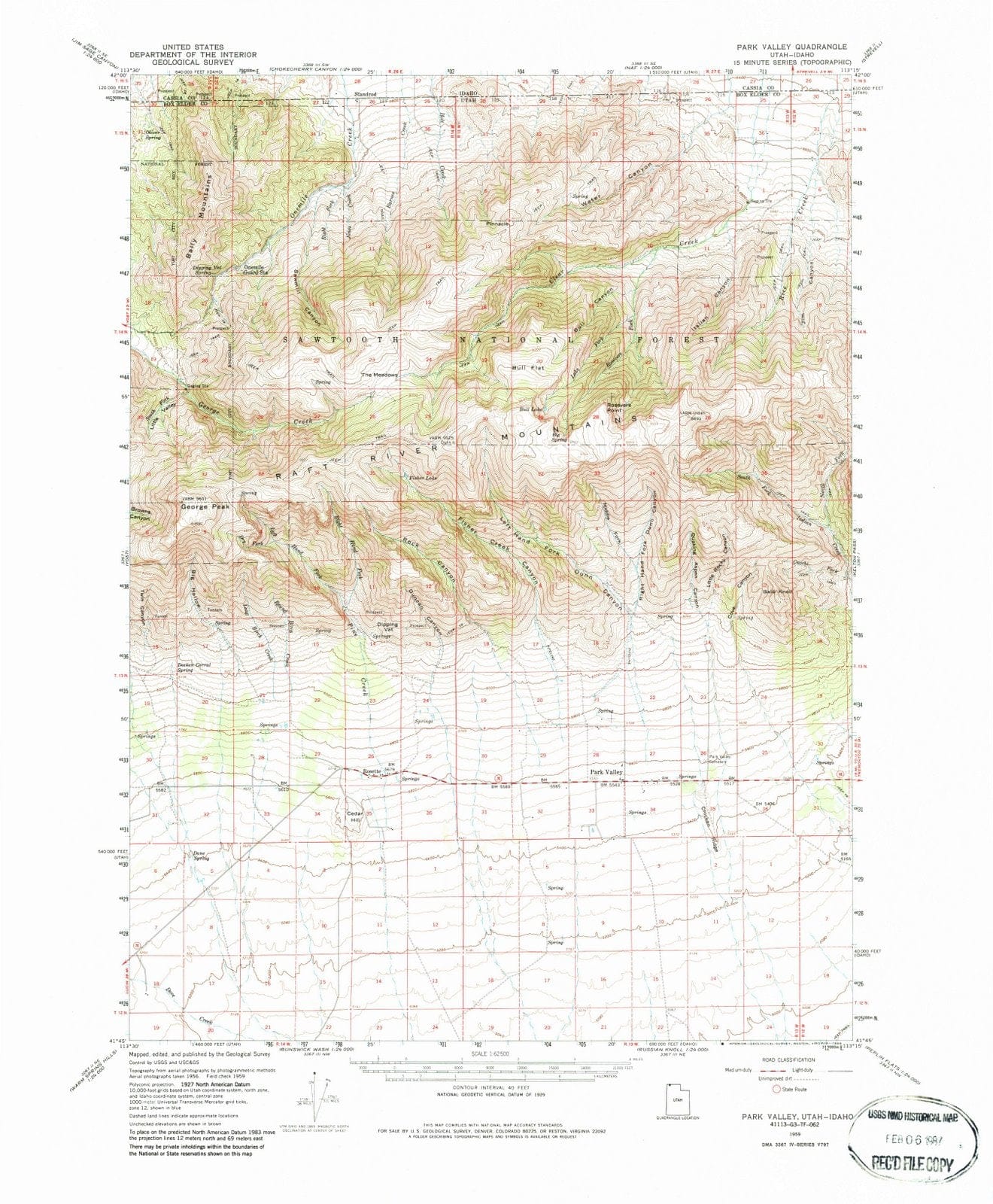 1959 Park Valley, UT - Utah - USGS Topographic Map