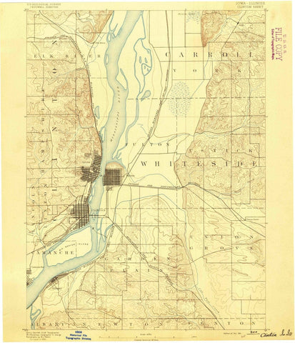 1891 Clinton, IA  - Iowa - USGS Topographic Map