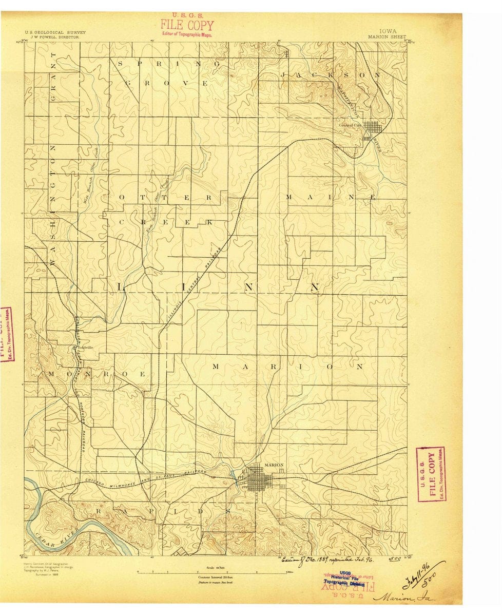 1888 Marion, IA  - Iowa - USGS Topographic Map