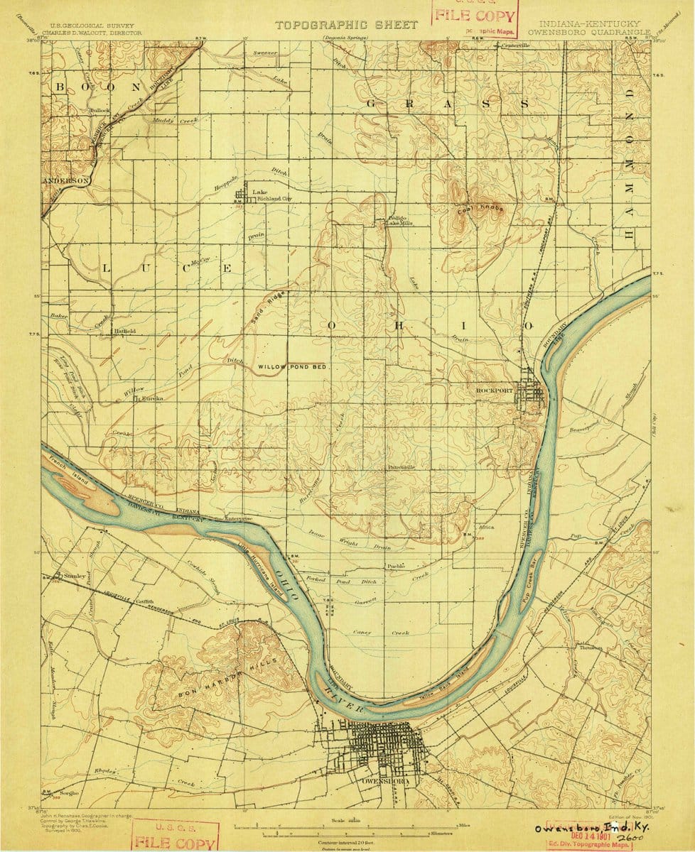 1901 Owensboro, KY  - Kentucky - USGS Topographic Map
