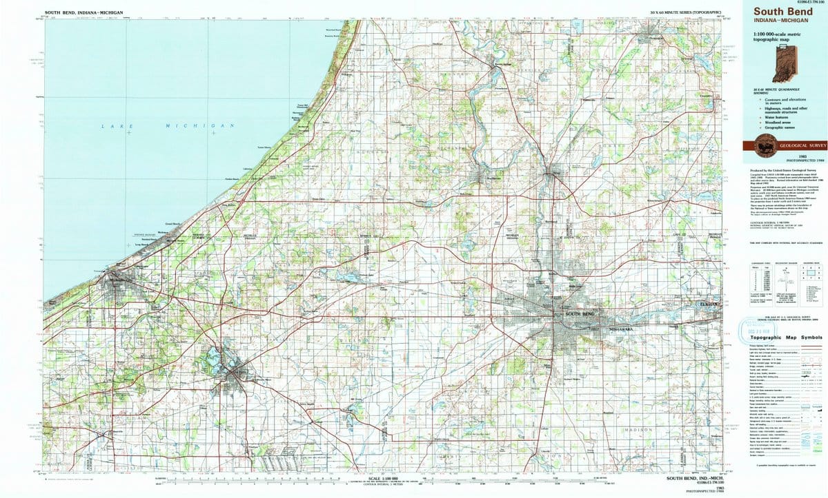 1983 South Bend, in  - Indiana - USGS Topographic Map