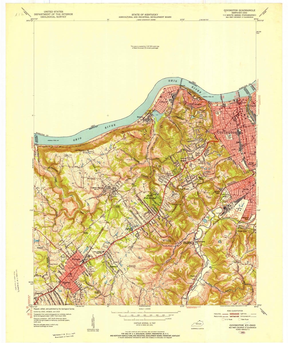 1950 Covington, KY  - Kentucky - USGS Topographic Map