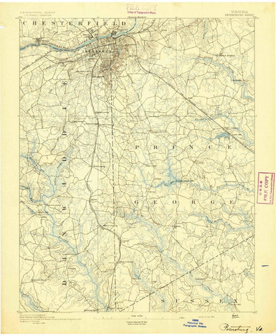 1894 Petersburg, VA  - Virginia - USGS Topographic Map