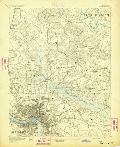 1894 Richmond, VA  - Virginia - USGS Topographic Map