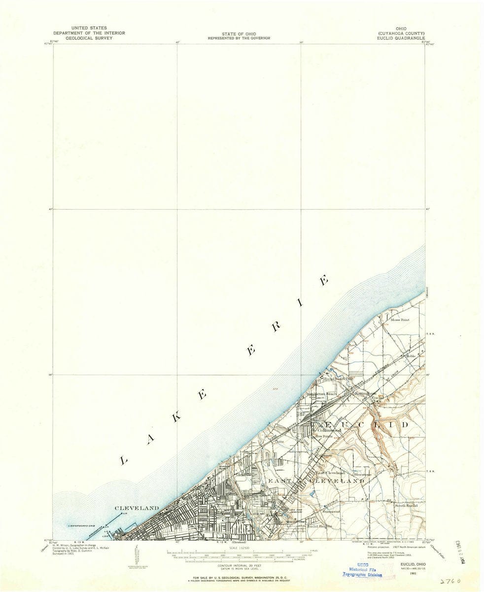 1901 Euclid, OH  - Ohio - USGS Topographic Map