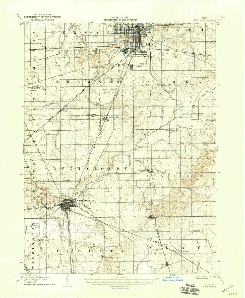1906 Lima, OH  - Ohio - USGS Topographic Map