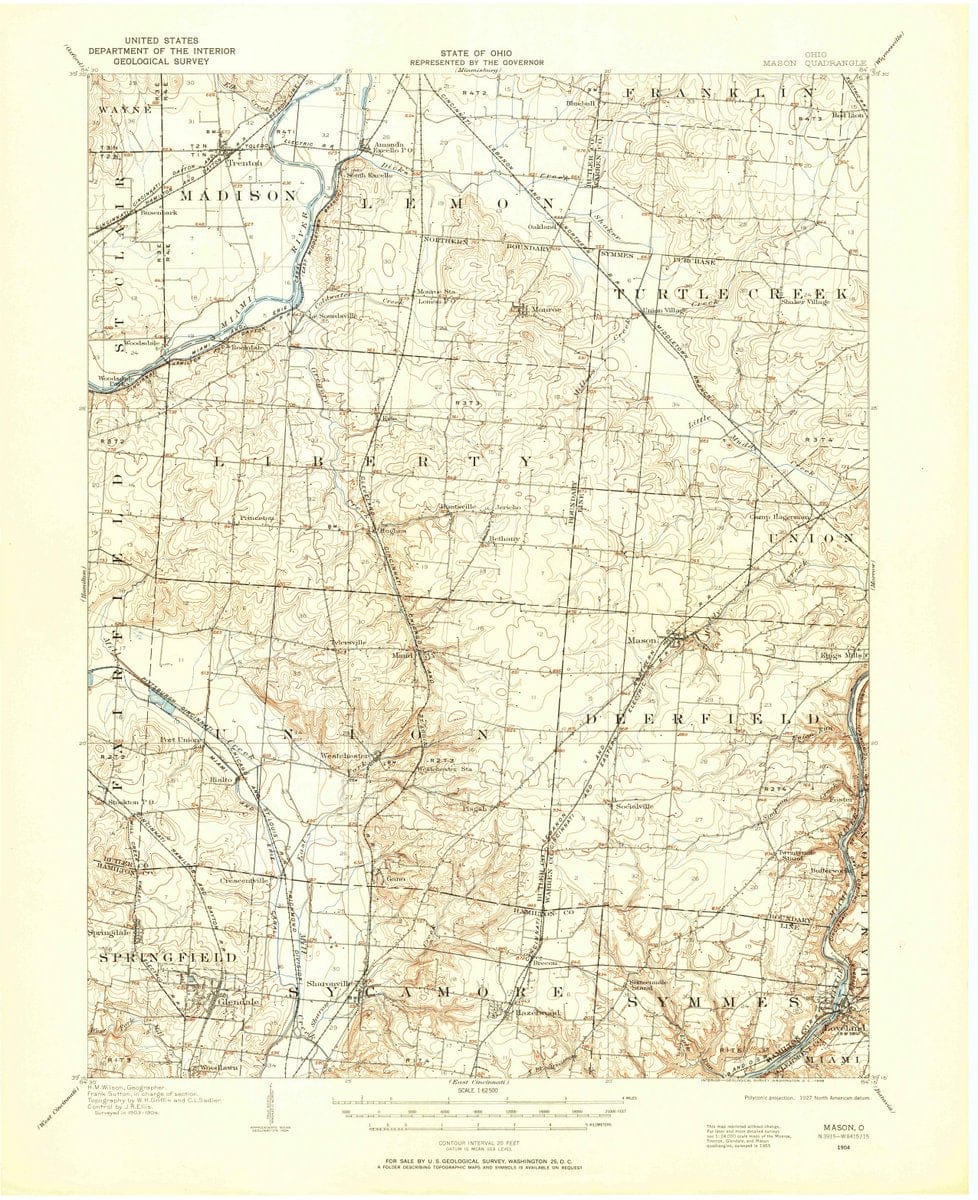 1904 Mason, OH  - Ohio - USGS Topographic Map