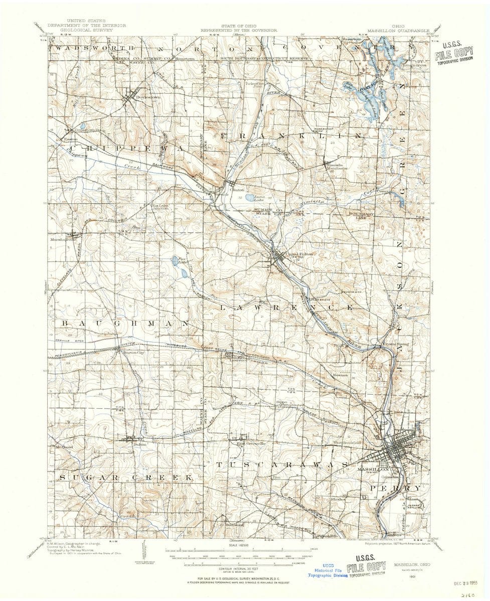 1901 Massillon, OH  - Ohio - USGS Topographic Map