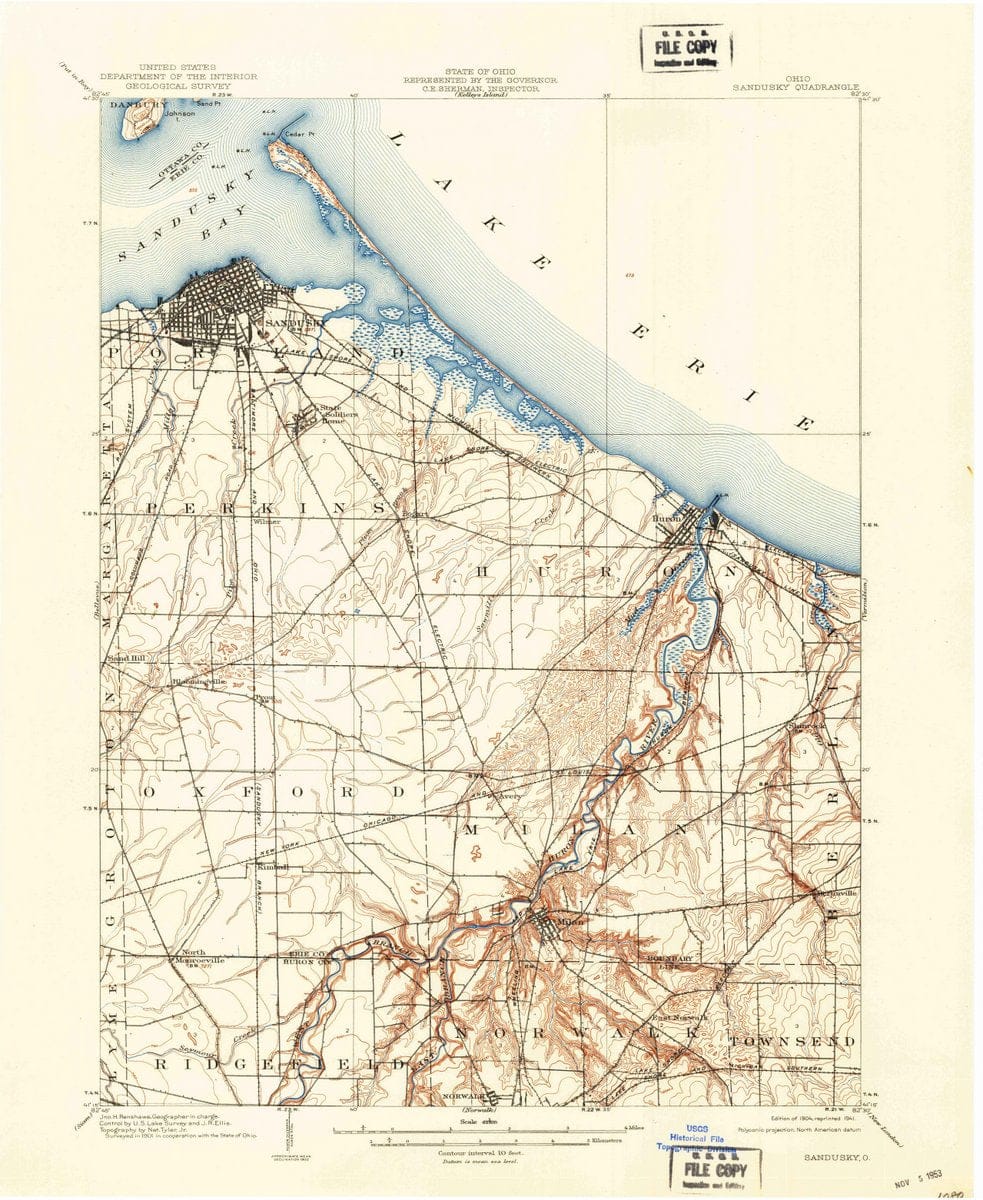 1904 Sandusky, OH  - Ohio - USGS Topographic Map