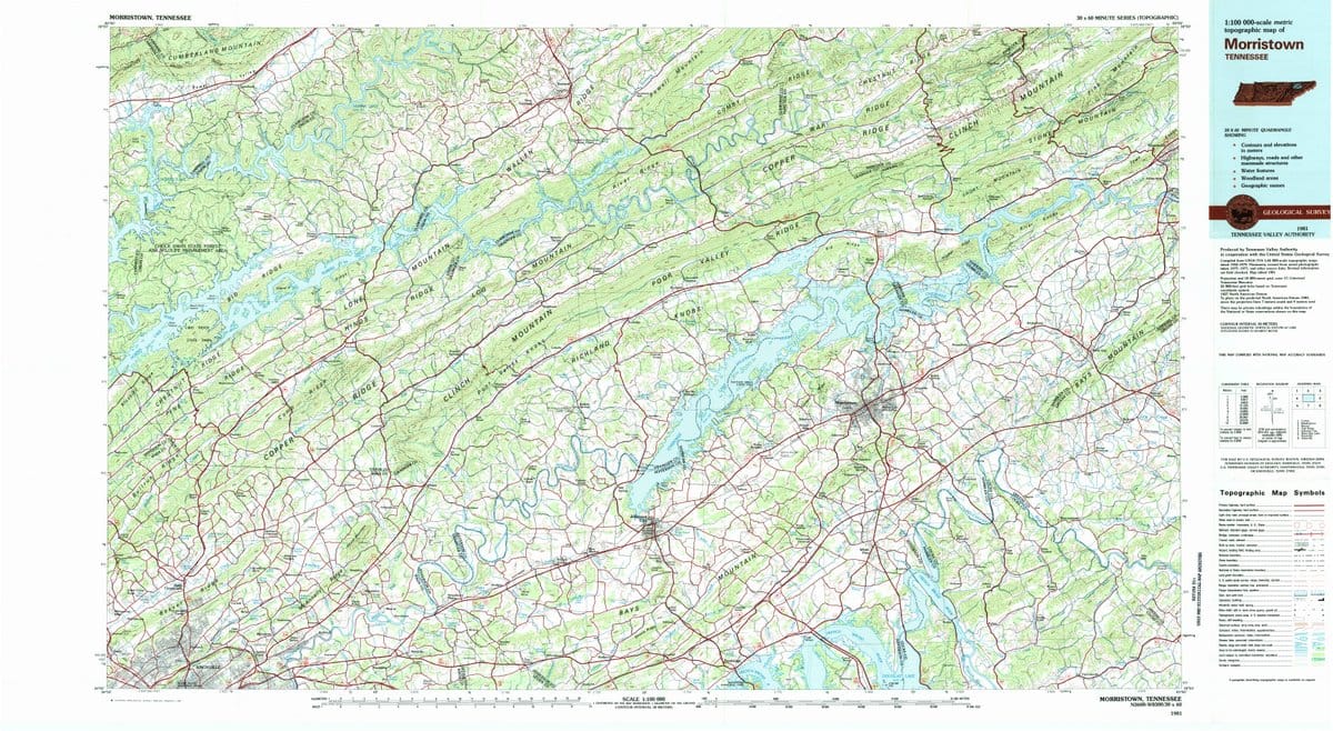 1981 Morristown, TN  - Tennessee - USGS Topographic Map