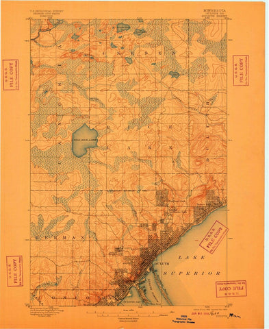 1895 Duluth, MN  - Minnesota - USGS Topographic Map