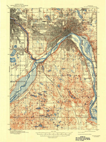 1896 St. Paul, MN  - Minnesota - USGS Topographic Map