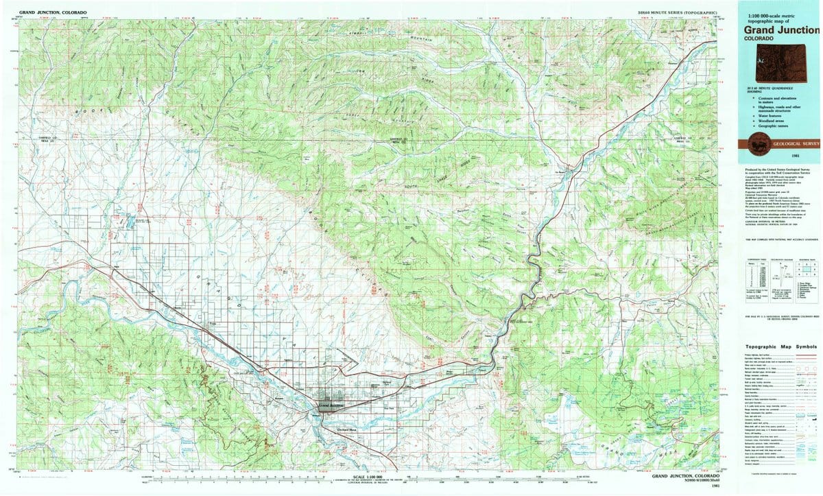 1981 Grand Junction, CO  - Colorado - USGS Topographic Map