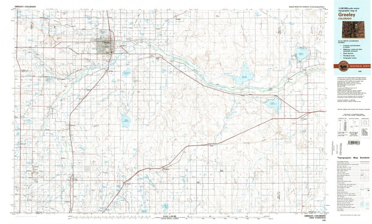 1982 Greeley, CO  - Colorado - USGS Topographic Map
