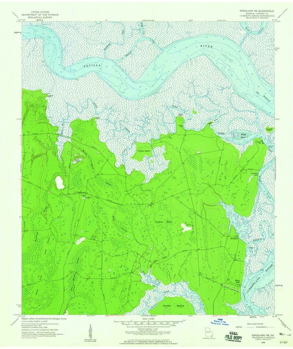 1958 Kingsland NE, GA  - Georgia - USGS Topographic Map