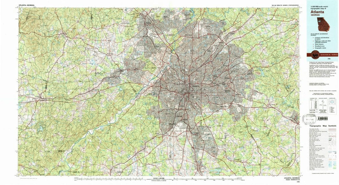 1981 Atlanta, GA  - Georgia - USGS Topographic Map