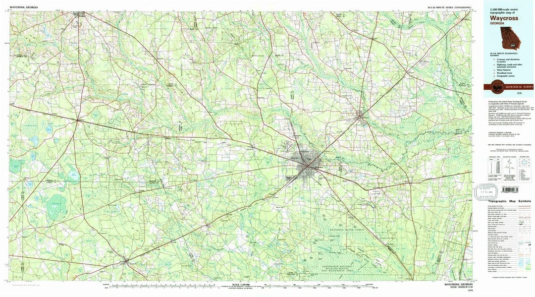 1978 Waycross, GA  - Georgia - USGS Topographic Map