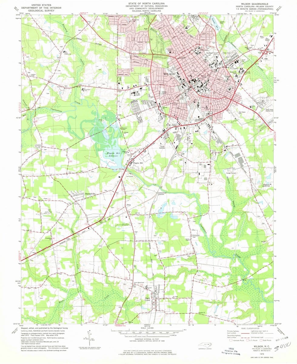 1978 Wilson, NC  - North Carolina - USGS Topographic Map