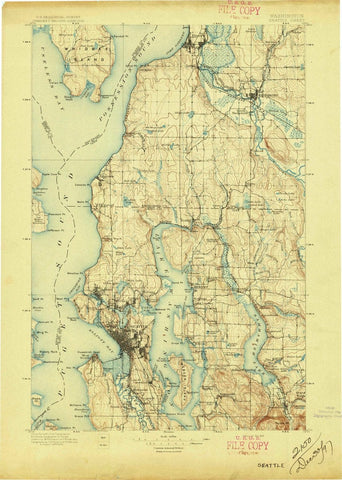 1897 Seattle, WA  - Washington - USGS Topographic Map