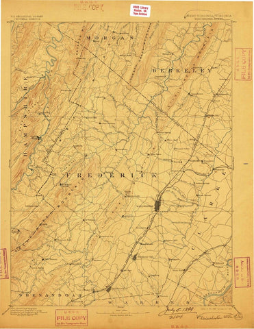 1894 Winchester, VA  - Virginia - USGS Topographic Map