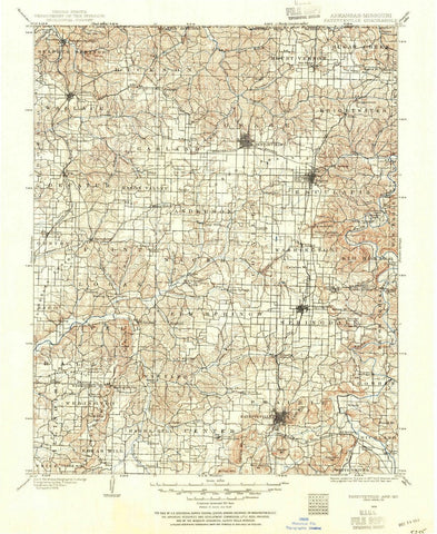 1899 Fayetteville, AR  - Arkansas - USGS Topographic Map