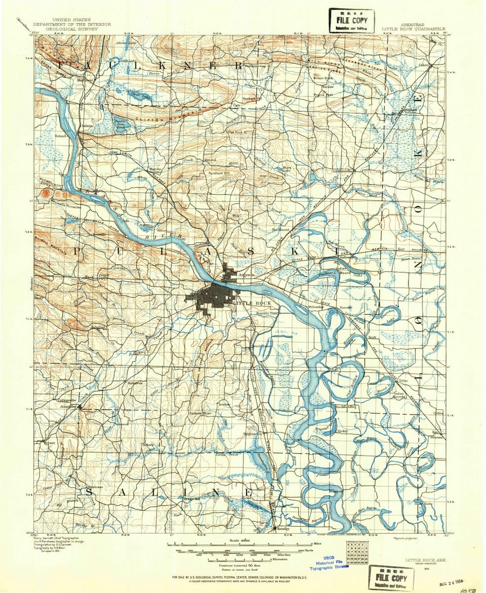 1891 Little Rock, AR  - Arkansas - USGS Topographic Map
