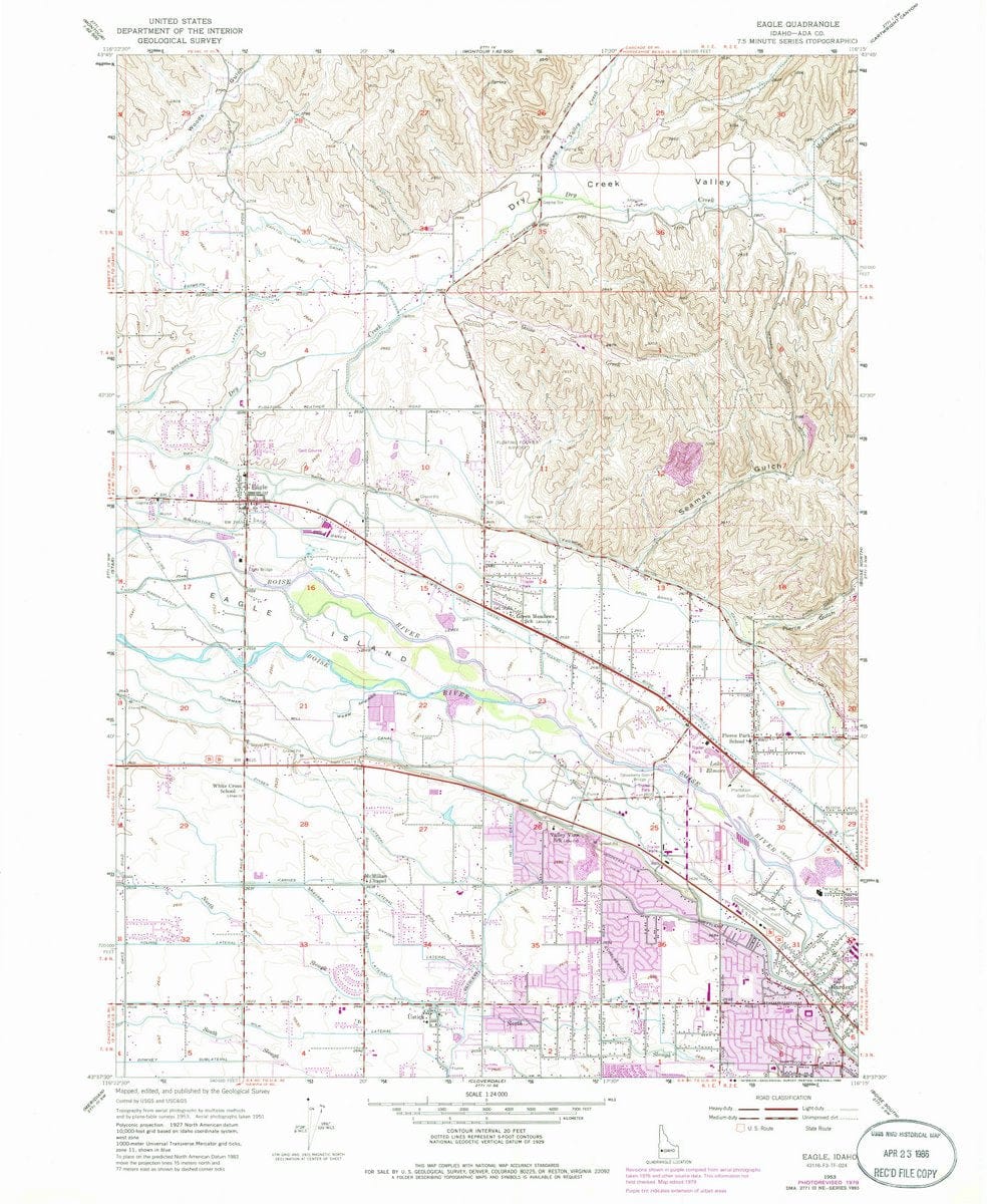 1953 Eagle, ID  - Idaho - USGS Topographic Map