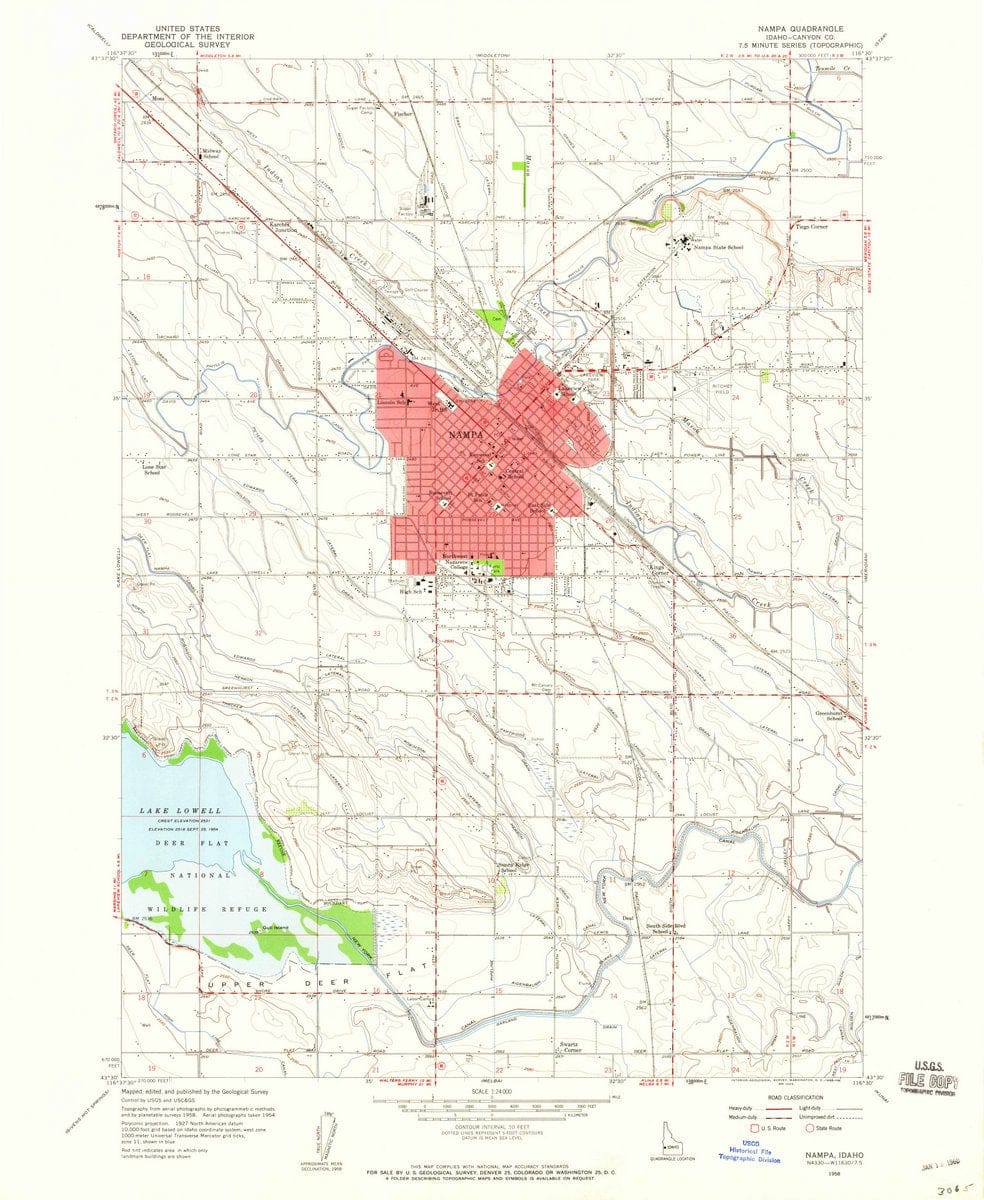 1958 Nampa, ID  - Idaho - USGS Topographic Map