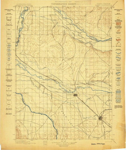 1898 Nampa, ID  - Idaho - USGS Topographic Map