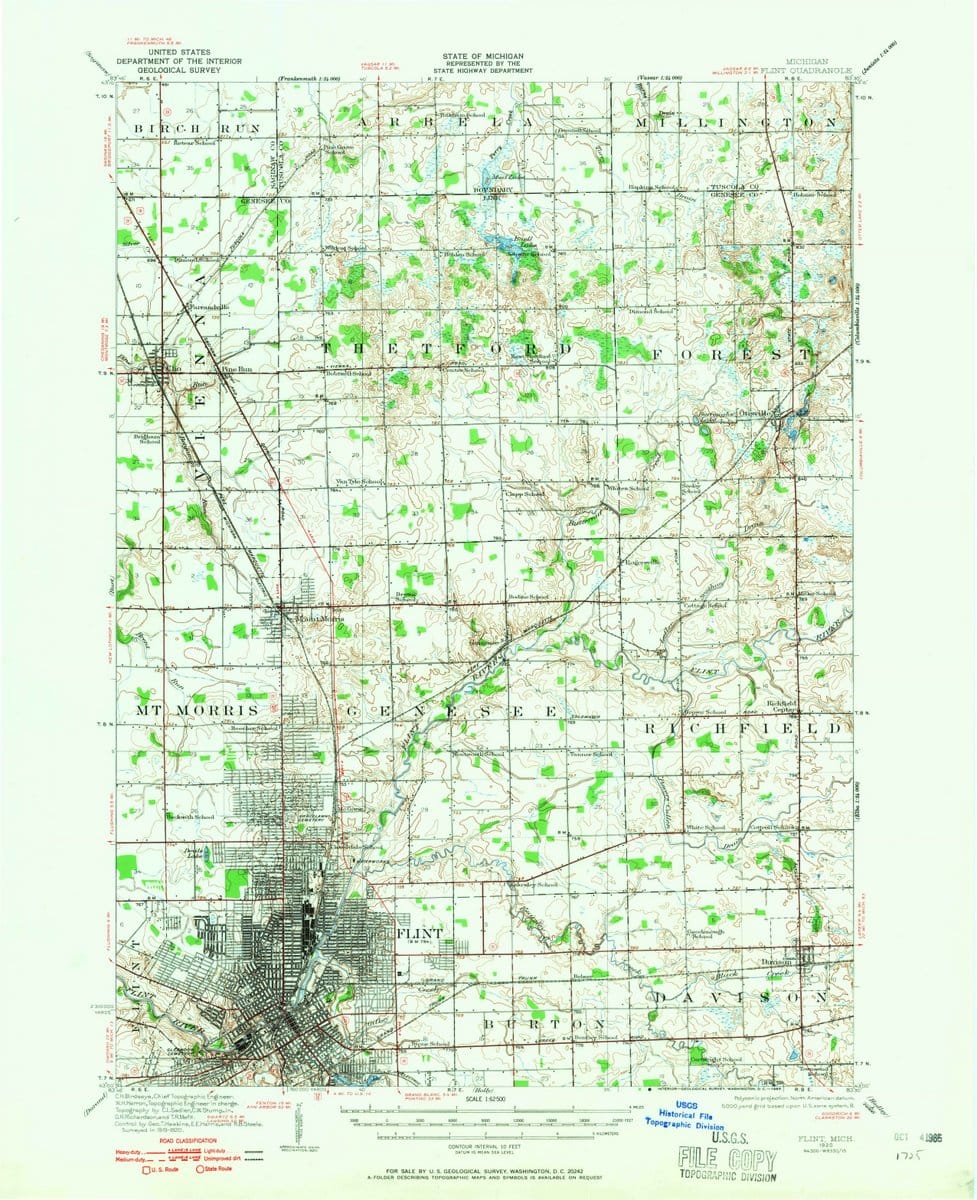1920 Flint, MI  - Michigan - USGS Topographic Map