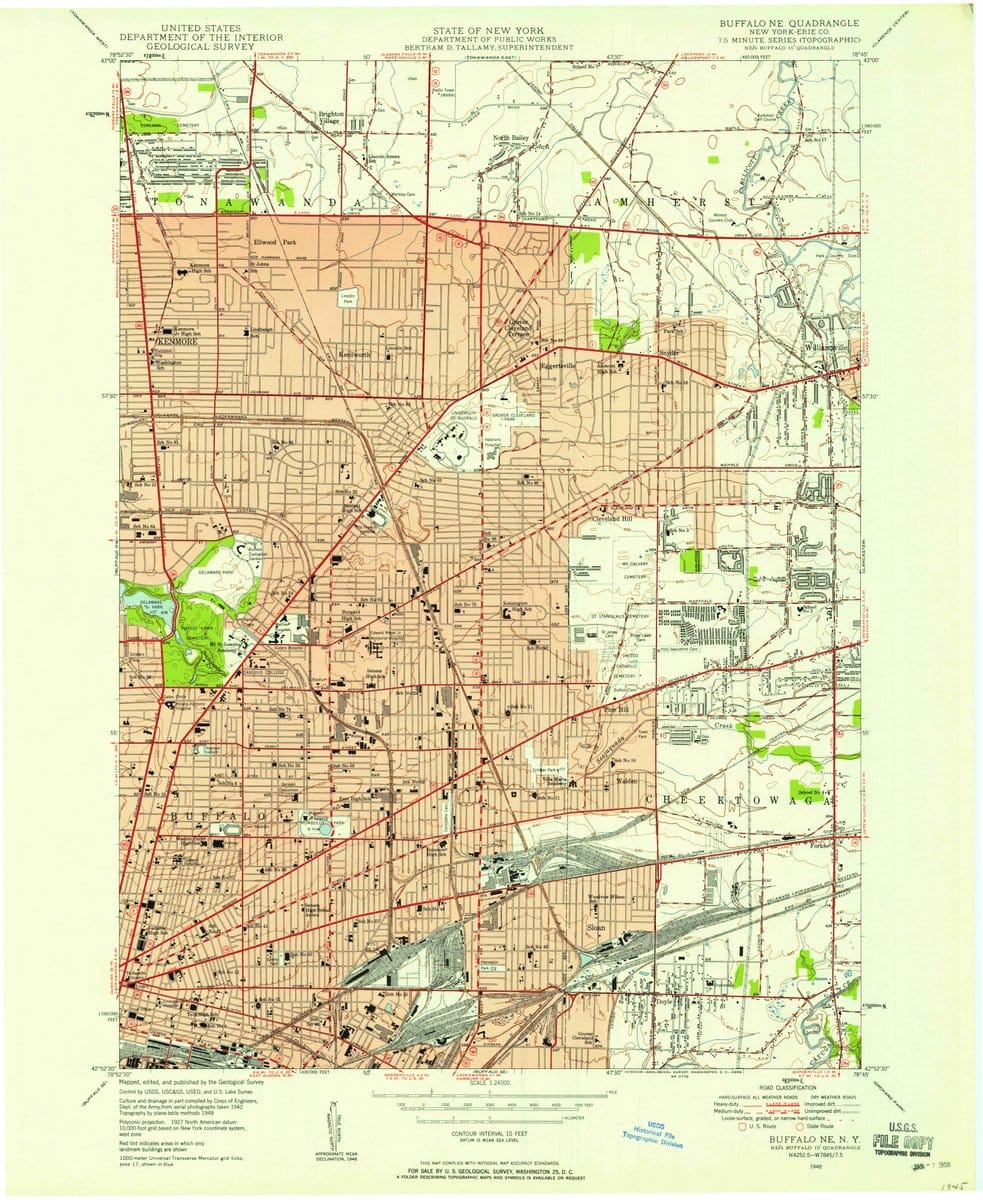 1948 Buffalo, NY  - New York - USGS Topographic Map