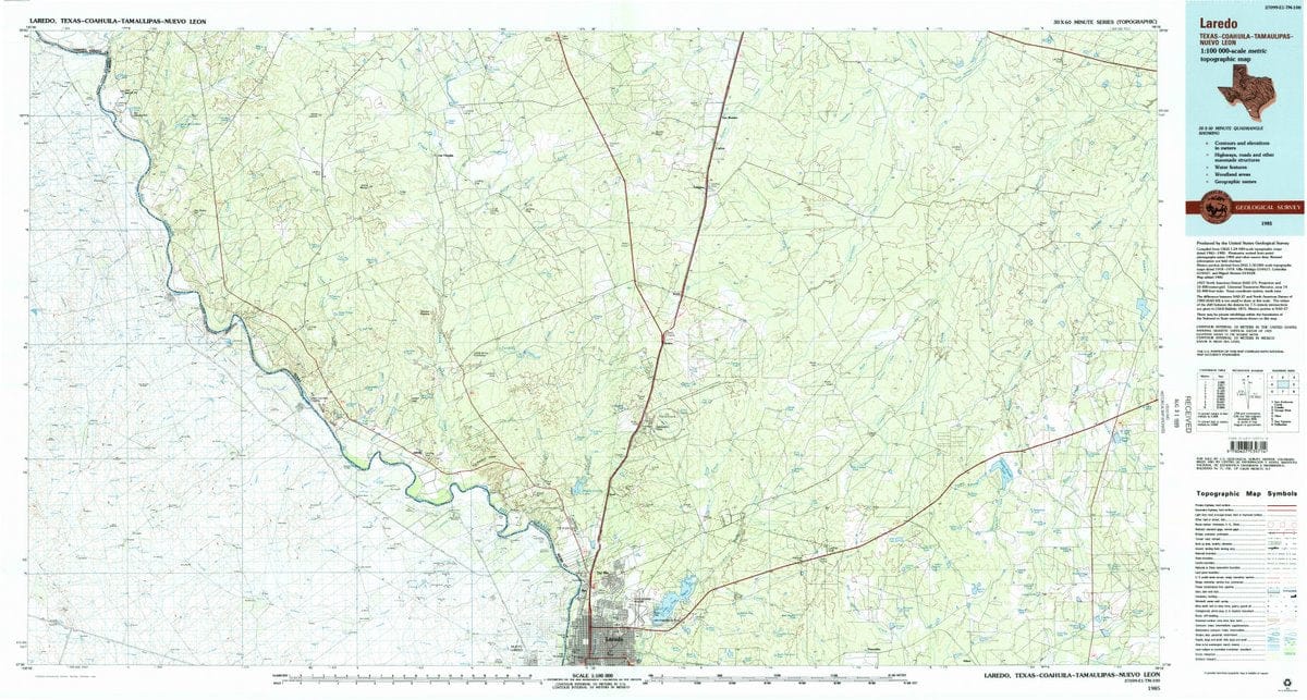 1985 Laredo, TX  - Texas - USGS Topographic Map
