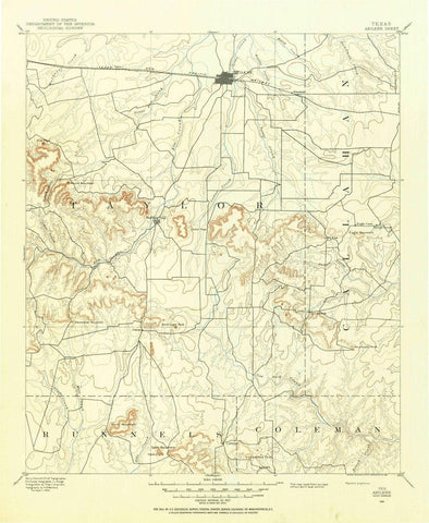 1890 Abilene, TX  - Texas - USGS Topographic Map