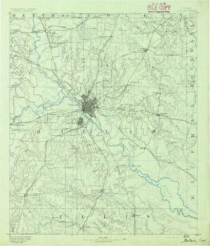1891 Dallas, TX  - Texas - USGS Topographic Map