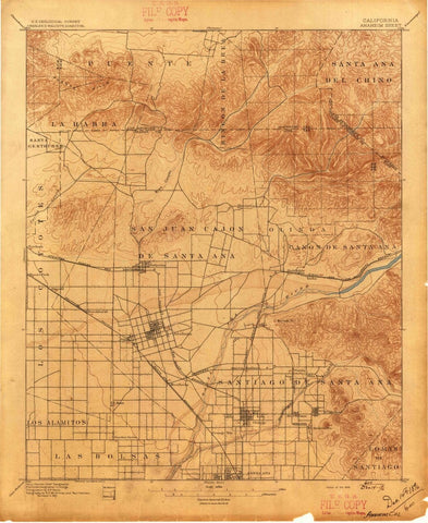 1896 Anaheim, CA  - California - USGS Topographic Map