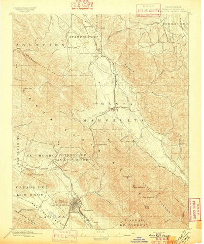 1897 San Luis Obispo, CA  - California - USGS Topographic Map