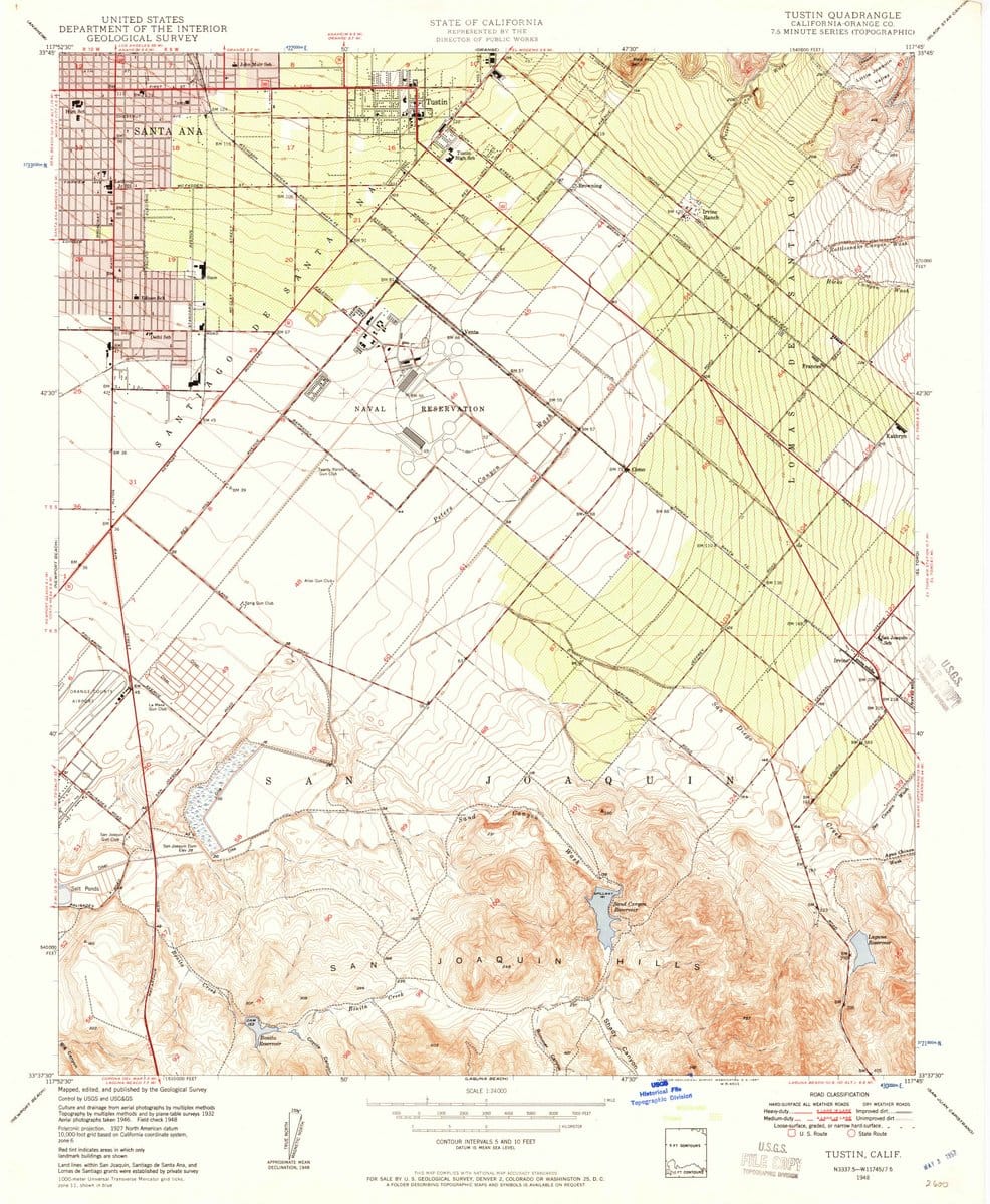 1948 Tustin, CA  - California - USGS Topographic Map